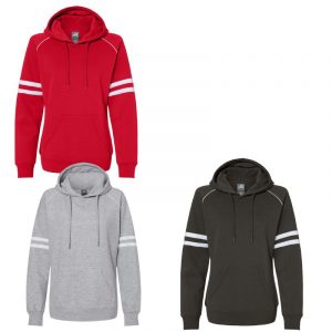 Top Pick - J. America - Women's Varsity Fleece Piped Hooded Sweatshirt - 8645