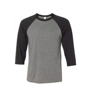 LAT - Baseball Fine Jersey Three-Quarter Sleeve Tee - 6930 6130 (grey with black sleeves) - Choose logo