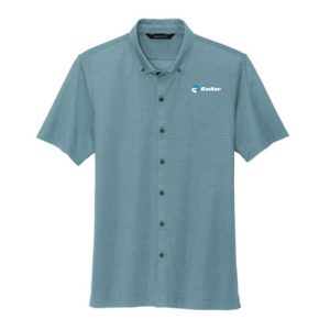 MM1006 Mercer+Mettle® Stretch Pique Full-Button Polo (left chest logo)