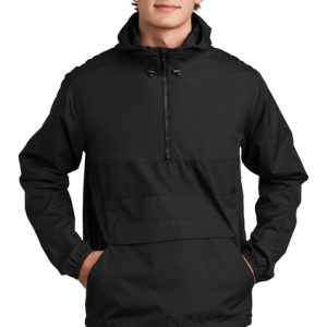 Sport-Tek® Zipped Pocket Wind/Rain Anorak Jacket JST65